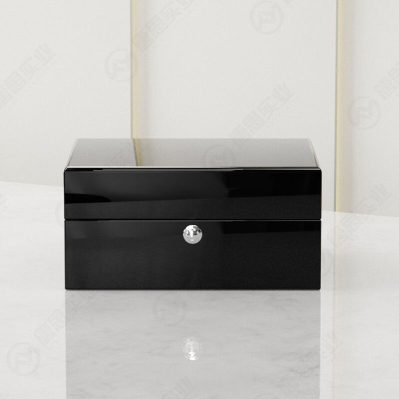 Enterprise Watch Packaging Solution: MDF Black Wooden Box with Lock System