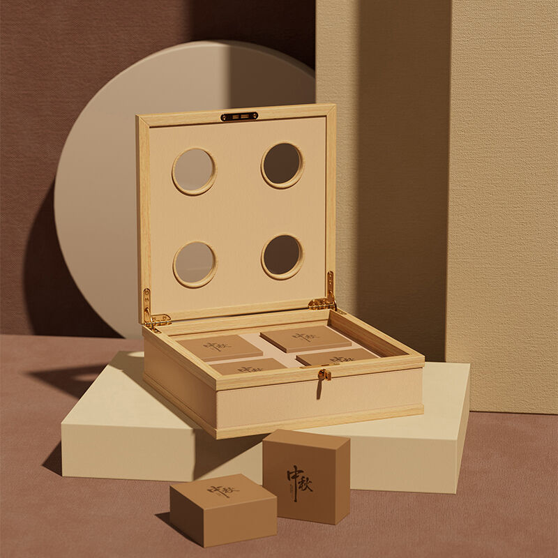 Wooden Mooncake Box with Display Window