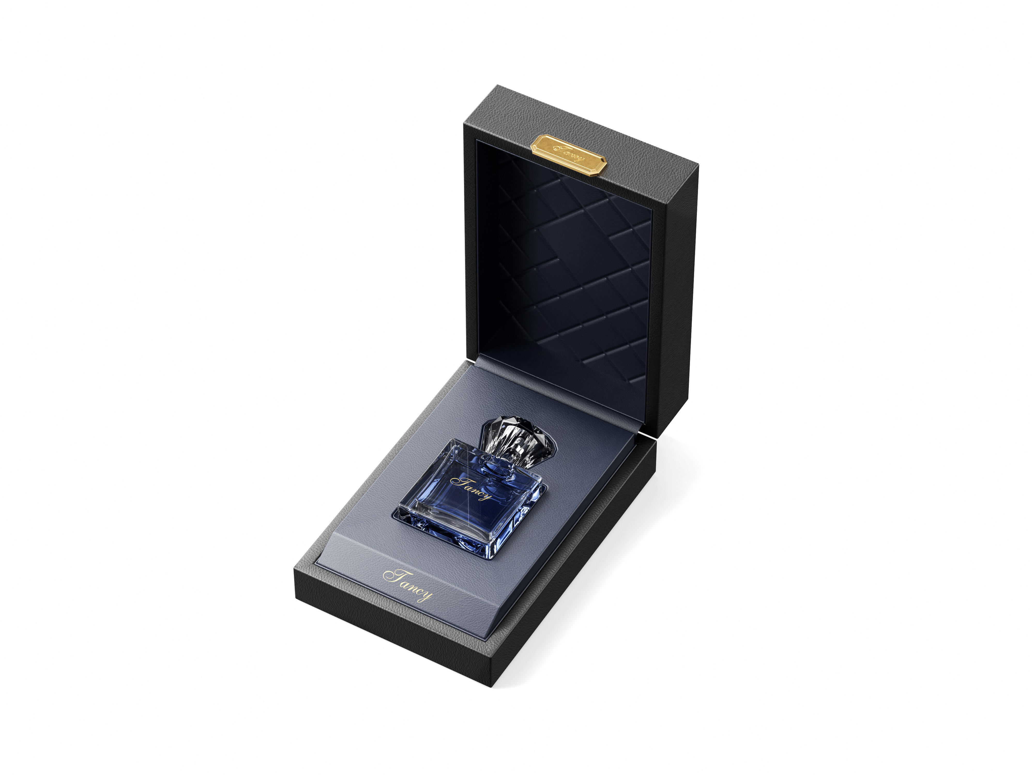 Sort læderpung til parfumeflasker