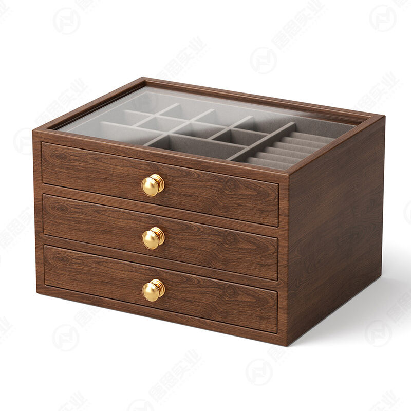 Walnut Window View Storage Box