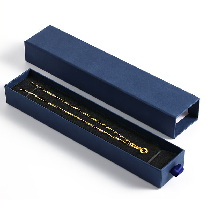 Blue Drawer Wooden Jewelry Box Small