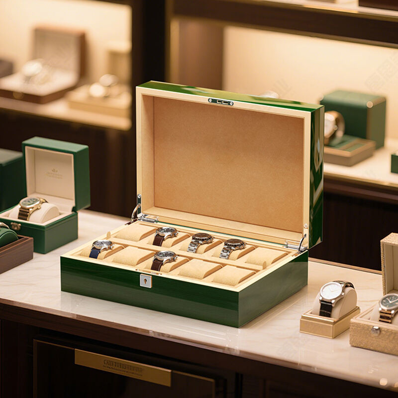 Green Ten-Watch Display Box