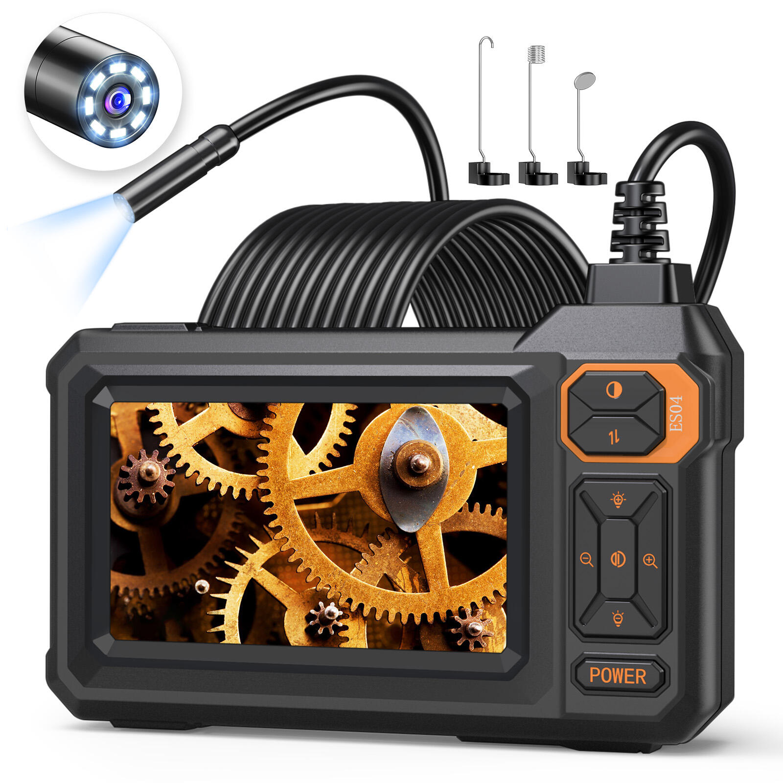 ES04 Endoscope Borescope Camera with Light, 4.3