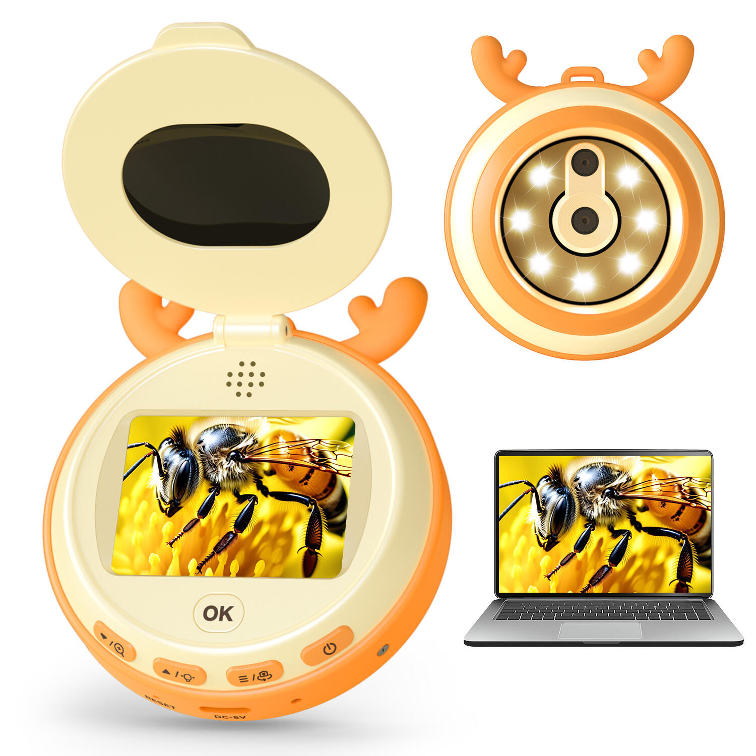 HM020F Kids Microscope Camera Gifts and Toys for 4-12 Year Old Boys Girls, Microscope for Kids 2