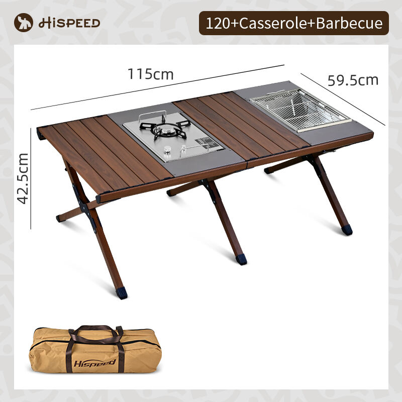 YF-ZZ-10F Aluminum Folding Table 90cm 120cm With Stove And Grill