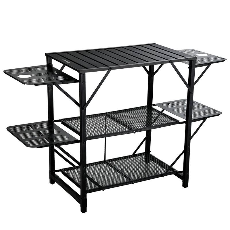 Camping Furnitures Multifunctional Camping Folding Table Travel Foldable Lightweight Iron Storage