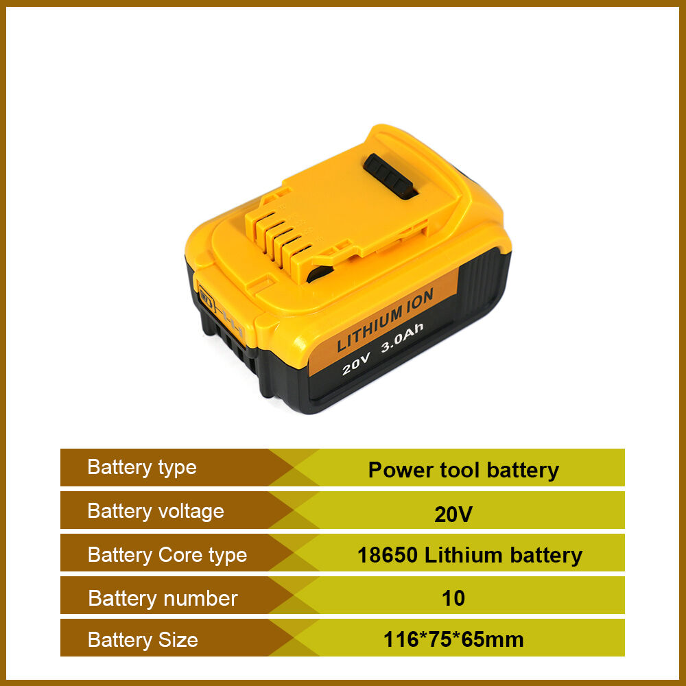 20V Replacement Battery for DeWALT Power Tools (DCB18-10X)
