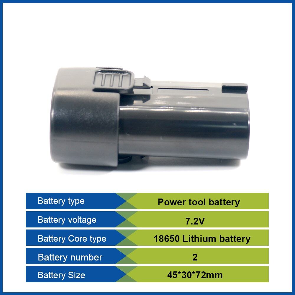 7.2V 2.5Ah Lithium-Ion Replacement Battery for Cordless Power Tools