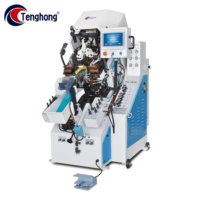 Machine automatique à semelle de doigt à sept pinces contrôlée par mémoire d'ordinateur avancée pour la fabrication de chaussures