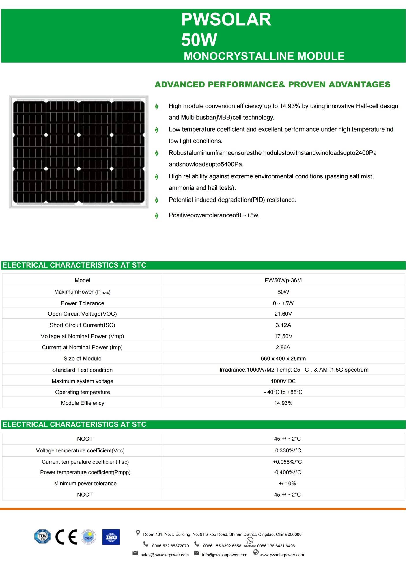 Spec of 50W 36 cells series Mono Solar Panel - 400 660 25mm_01.jpg