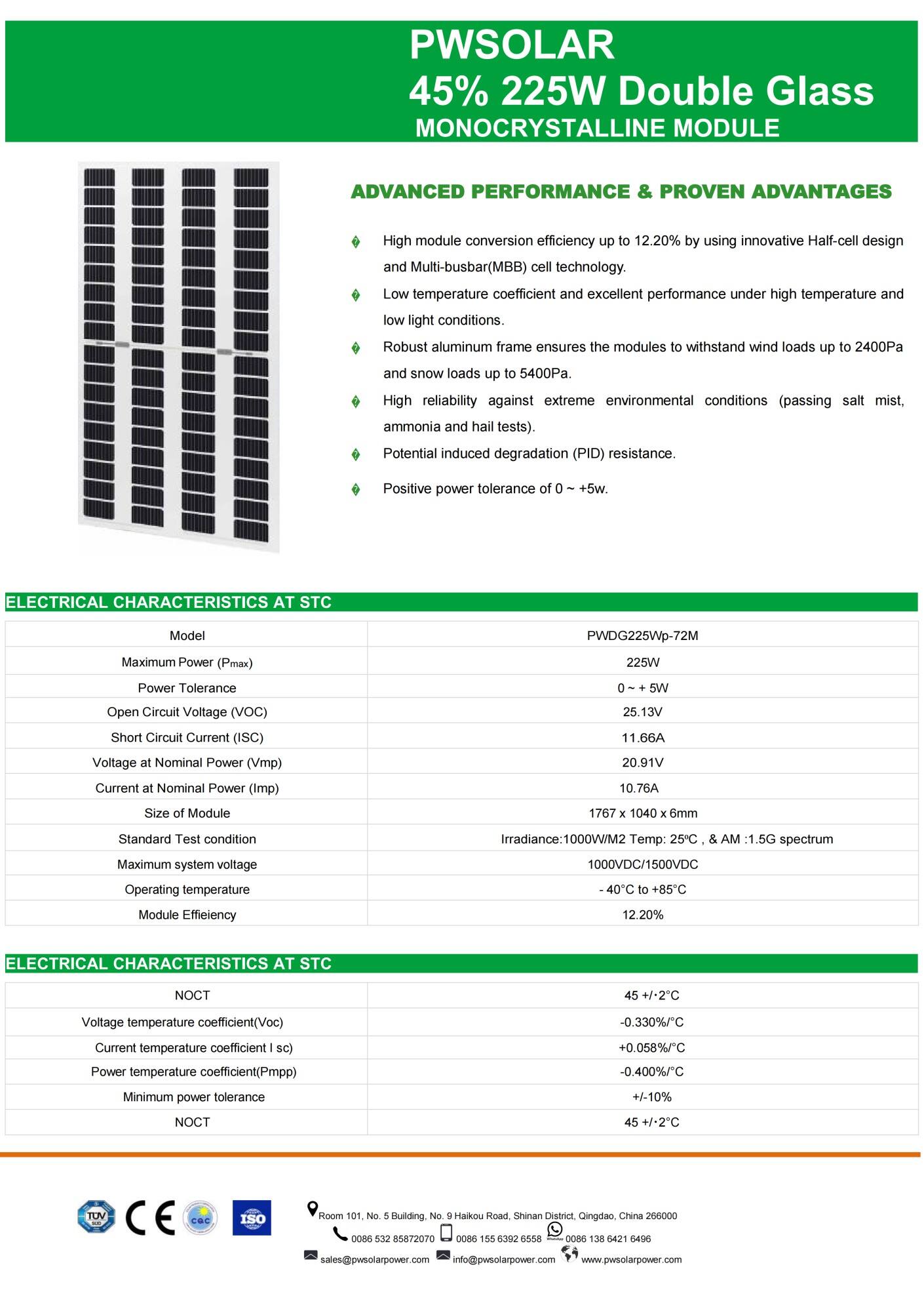 Spec of 225W Double Glass Mono Solar Panel - 3.2mm_01.jpg