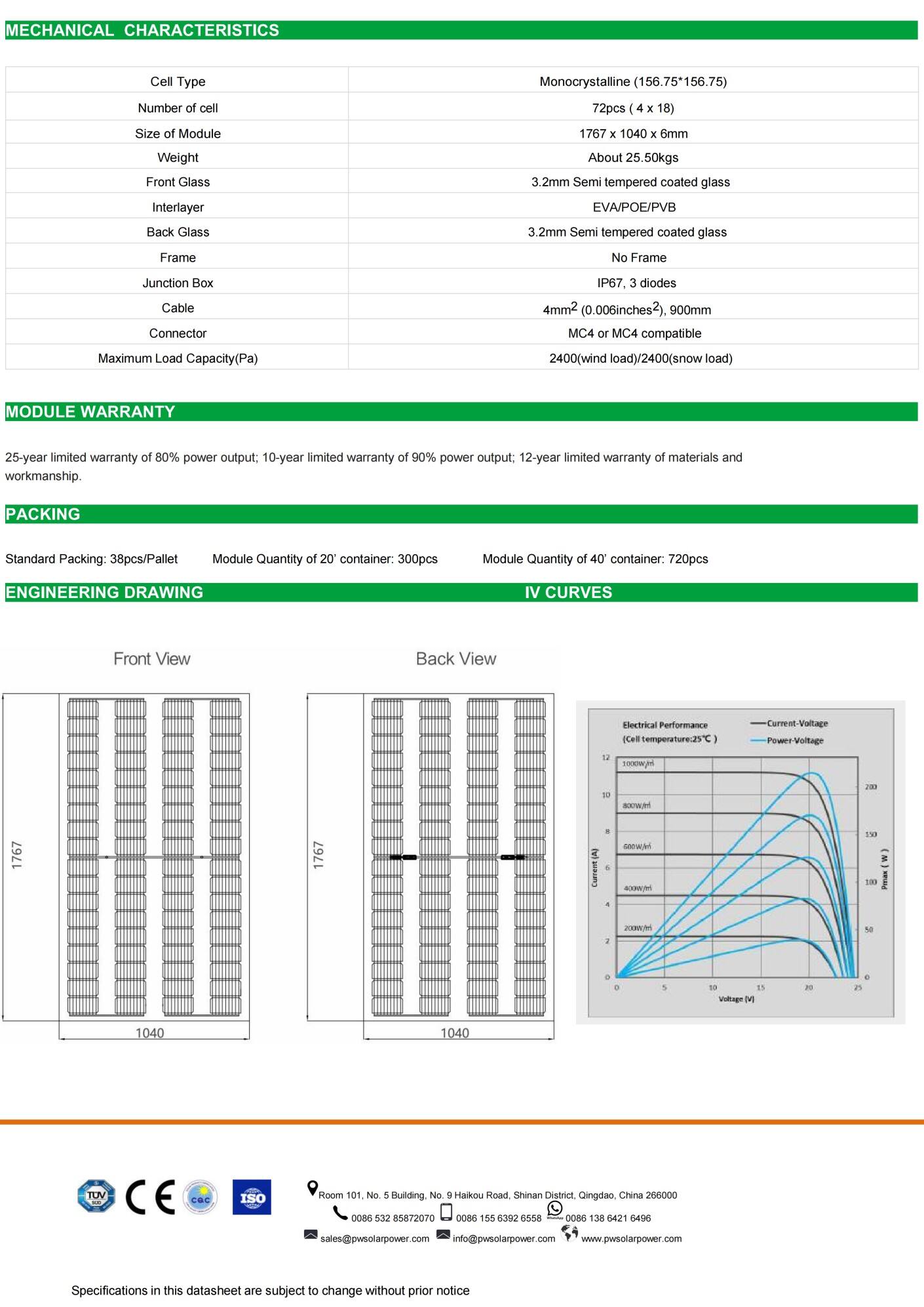 Spec of 225W Double Glass Mono Solar Panel - 3.2mm_02.jpg