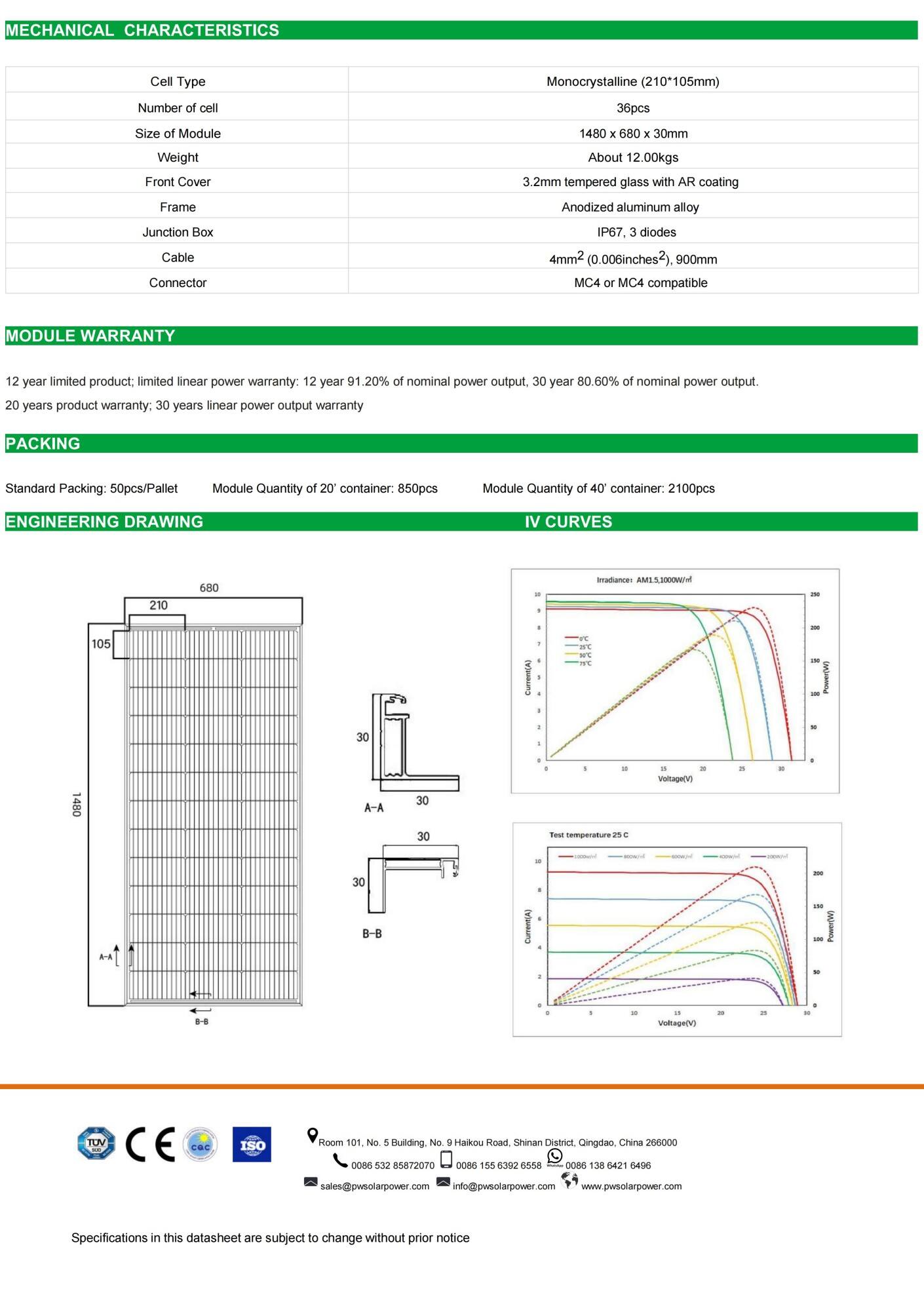 Spec of 200W 39 cells series Mono Solar Panel - 1480 680 30mm_02.jpg