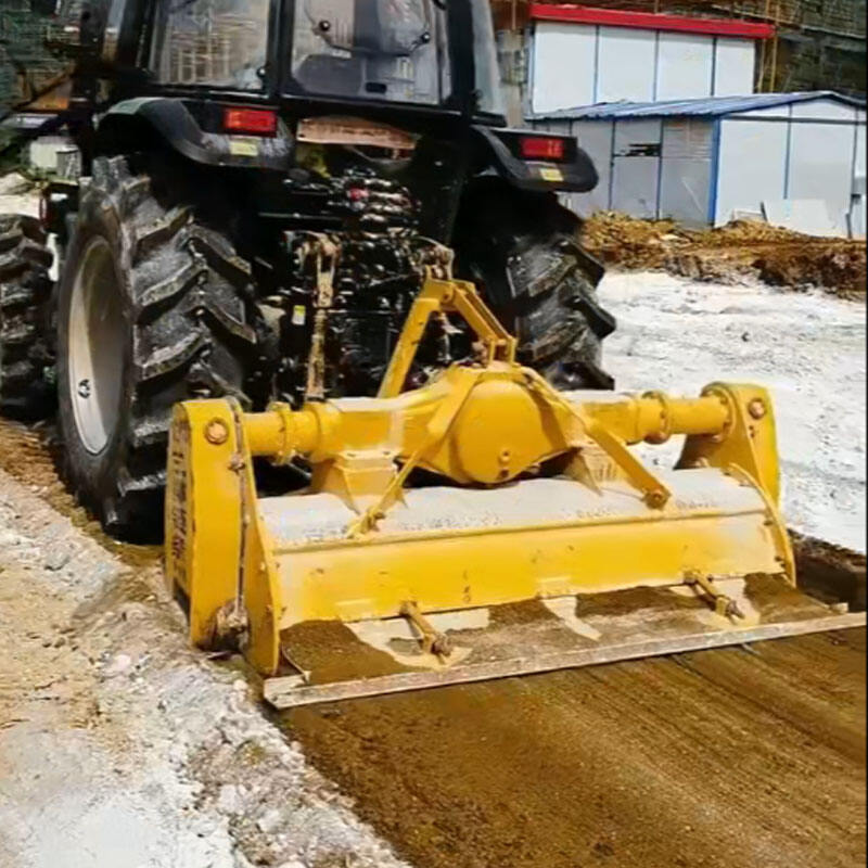 Tractor-driven cement-lime stabilized soil mixing machine