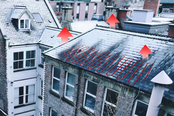 Roof and gutter snow and ice removal electric heating system