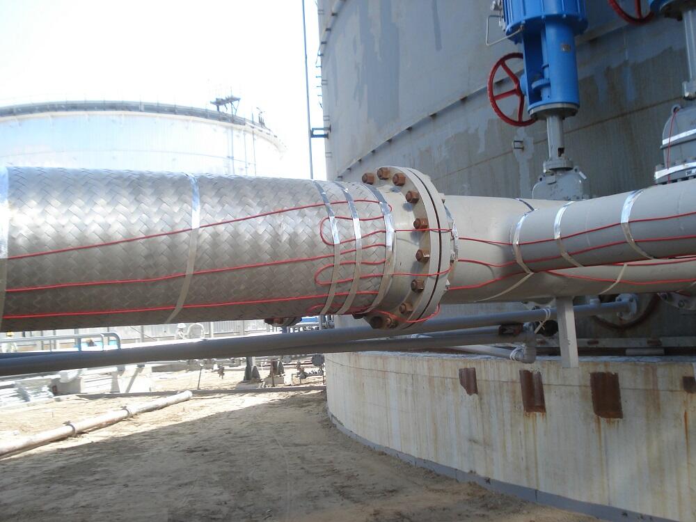 Analysis on the insulation of gasoline pipelines in refineries using electric heat tracing systems
