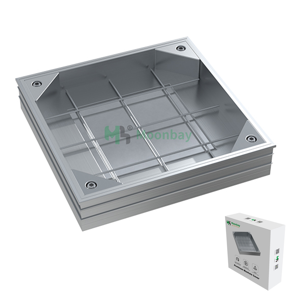 Heavy duty anti-odor aluminum recessed manhole cover na may locking system