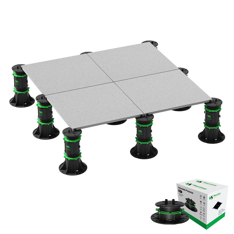 Plastic adjustable T series pedestal deck floor support system-from da 11 a 185 mm