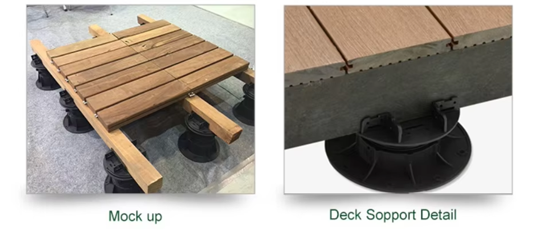 Plastic adjustable T series pedestal deck floor system support-from da 11 a 185 mm factory