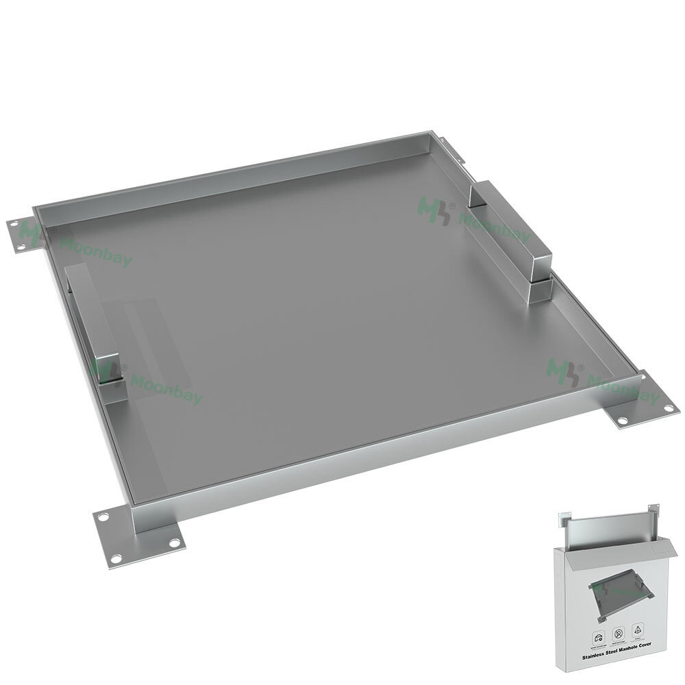 Good durability square stainless steel manhole cover with lift handles for indoor and outdoor