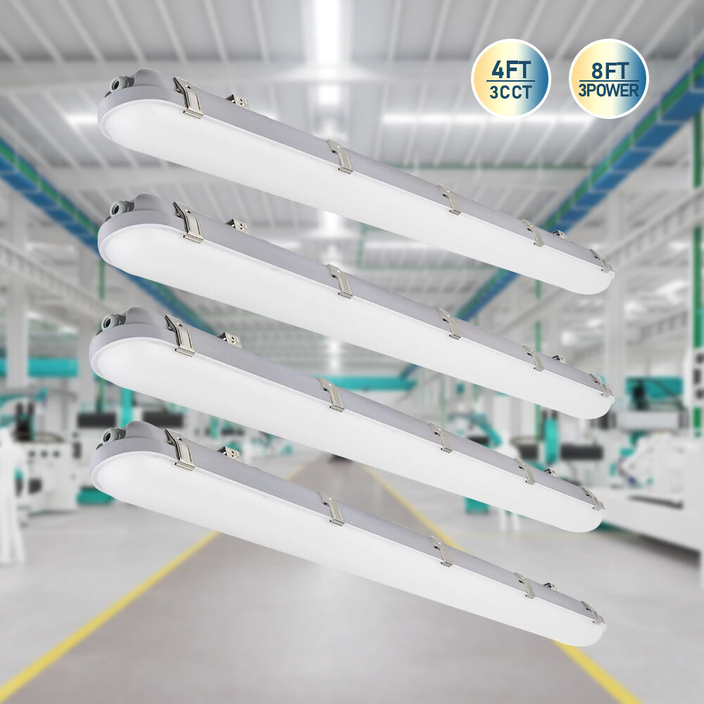 4FT Tri-proof Lineaire LED Lamp 45W - IP66 Beoordeeld, 5CCT Instelbaar, 125LM/W (Montage op Oppervlak of Ophanging)