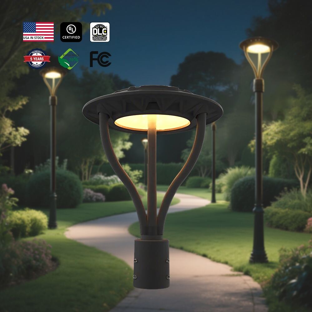 US Lager LED-pelarlampa - 30W-90W Aluminium/stål toppmonterad armatur, IP65-certifierad för utomhusbruk