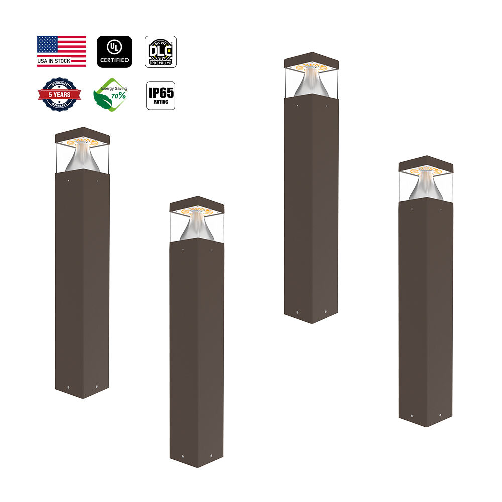 Vattentäta LED-stiglampor - 14W/19W/24W aluminiumbollardarmaturer för gräsmatta och gångvägar (120-347V AC)