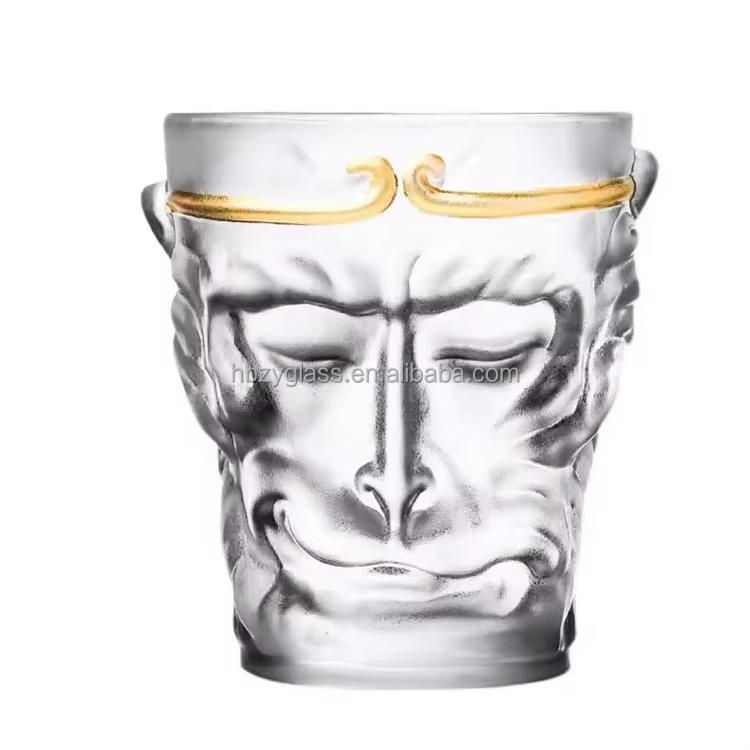 ZY Transparent Frosted Creative Monkey King Shape Glass Cup: A Playful Twist