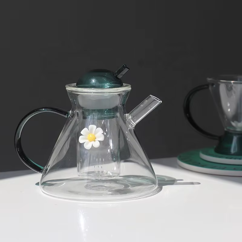 ZY Kettle Series:Heat Resistant High Borosilicate Glass Teapot With Infuser