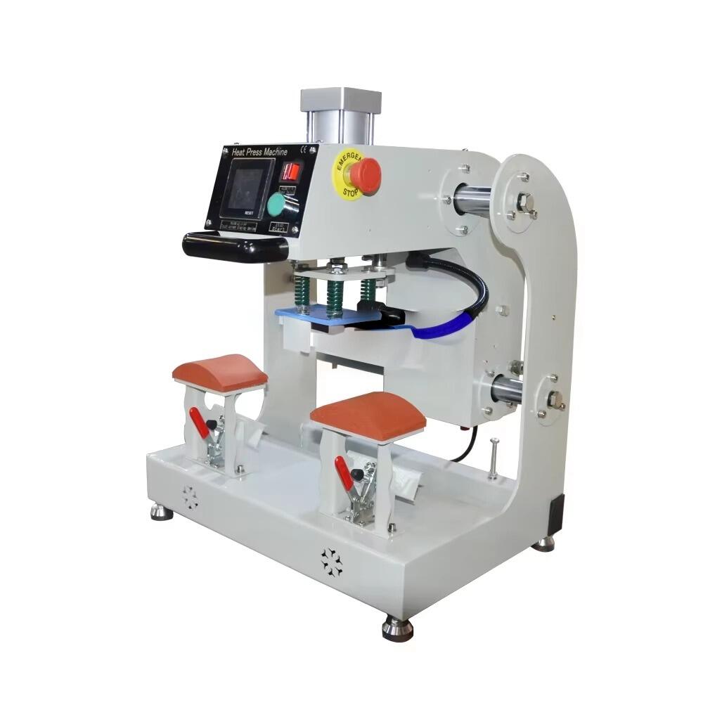Dual Station Heat Press Machine Pneumatic Auto Open Semi-Automatic Fabric Travel C.A.P Hat Logo/Tag Digital Printing for Cap