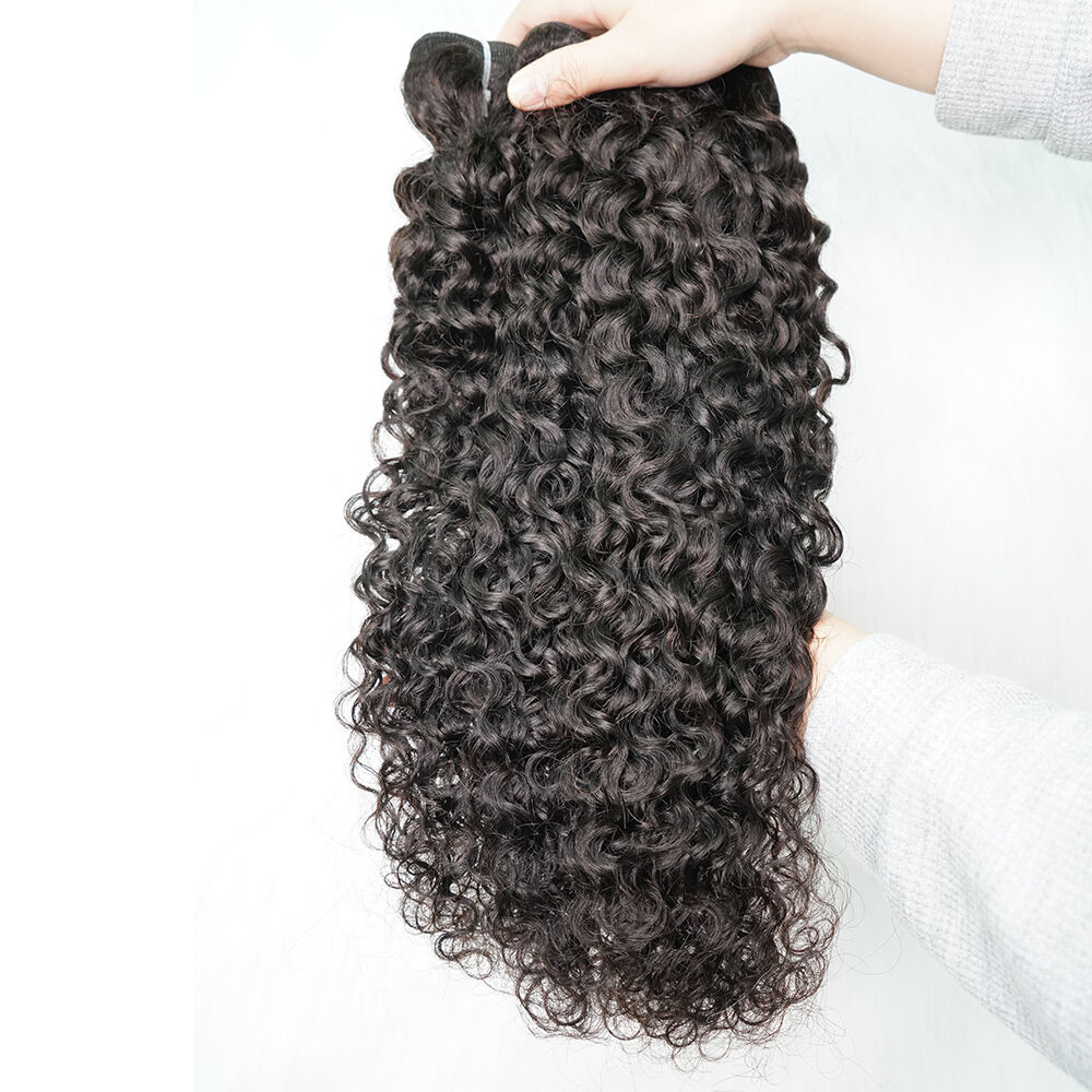 Wholesale 6-40 Inch Water Wave Virgin Brazilian Hair #1B Natural Color