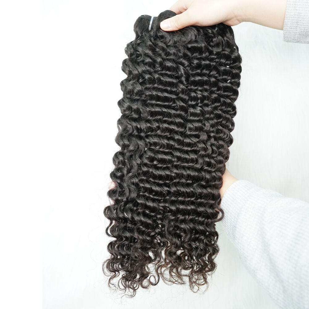 Wholesale 6-40 Inch Deep Wave Virgin Brazilian Hair #1B Natural Color