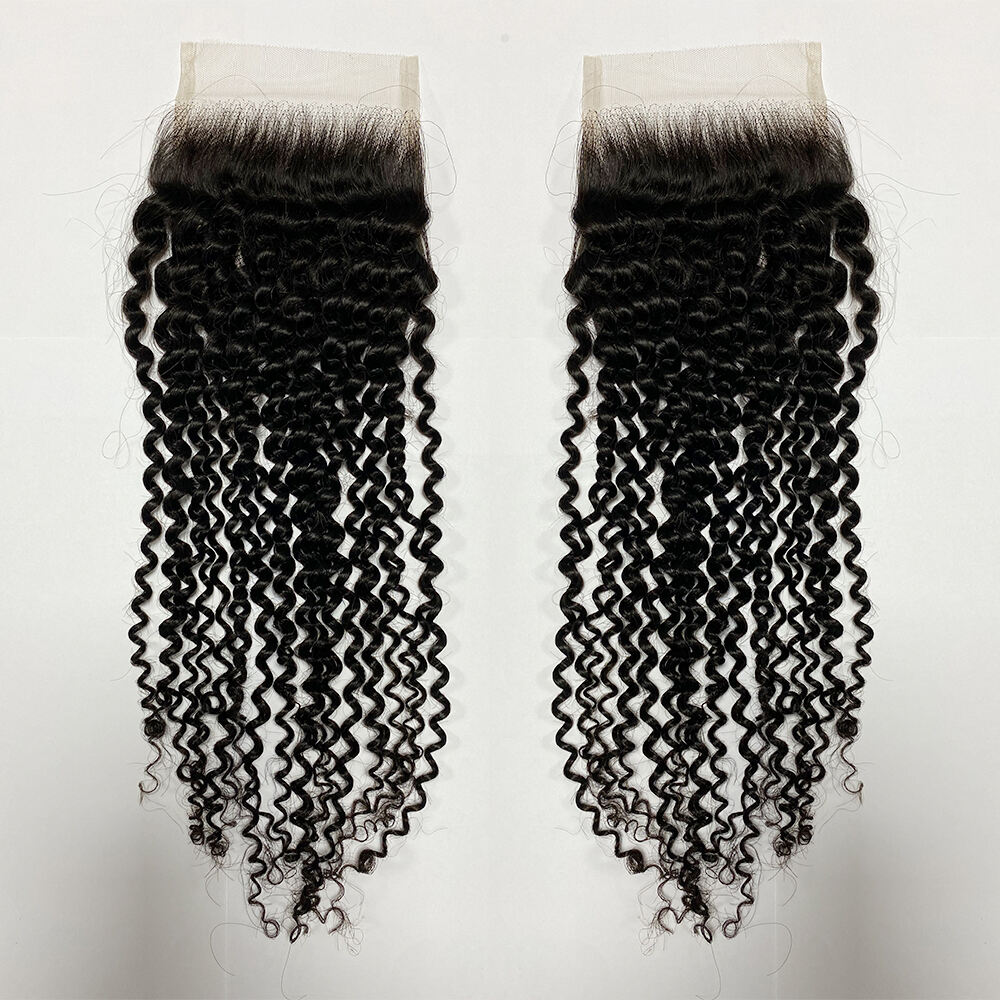 Wholesale 12-22Inch Kinky Curly Pre-plucked HD lace  4*4 Lace Closure