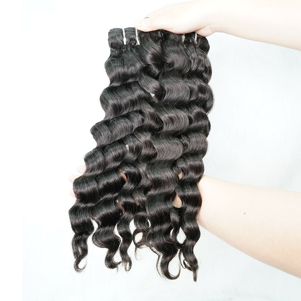 Wholesale 6-40 Inch Natural Wave Virgin Brazilian Hair #1B Natural Color