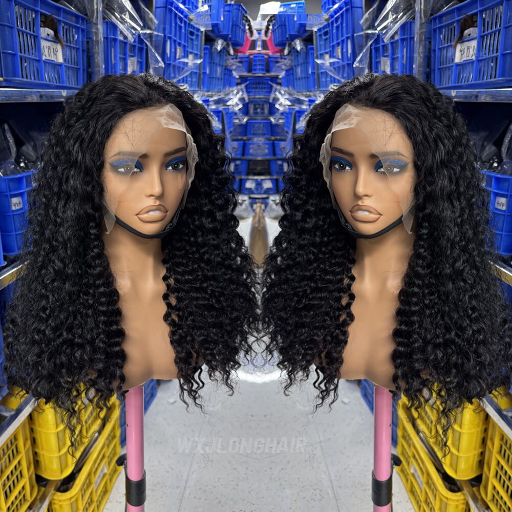 Wholesale Deep Wave 13*6 Frontal Lace Wig With Transparent Lace