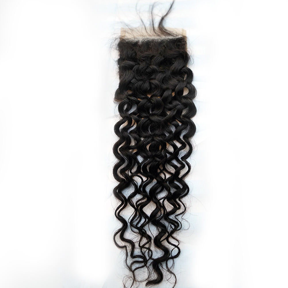 Wholesale 10-22Inch Deep Curly Pre-plucked Transparent 4*4 Lace Closure