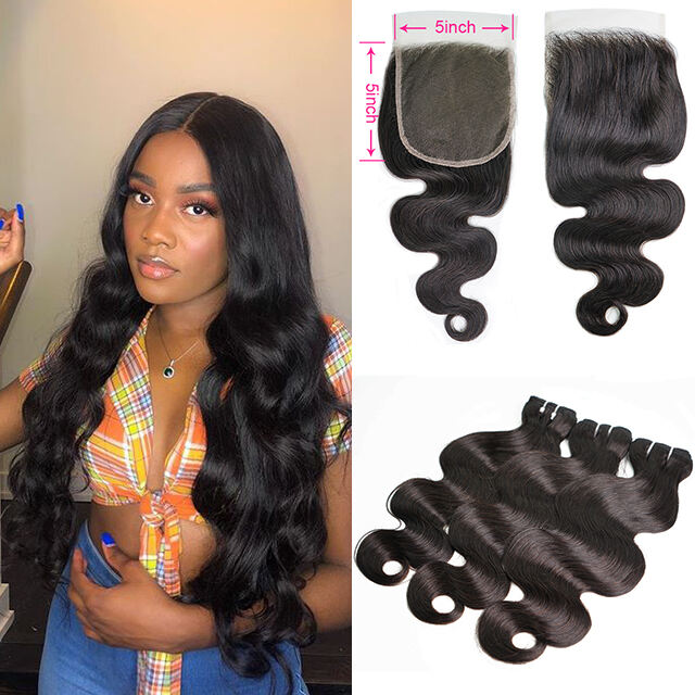Body Wave 3Bundles with HD Closure Deal 