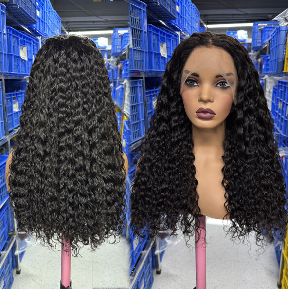 Wholesale Water Wave  Invisible Drawstring 360 Frontal Wig Hair Line
