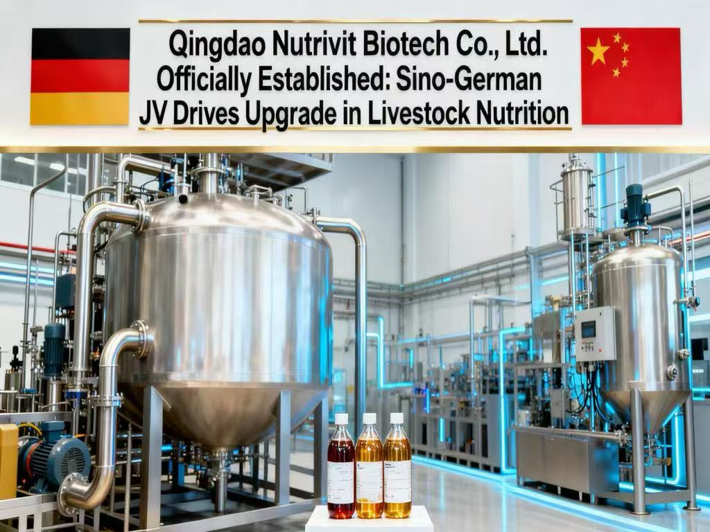 العنوان الرئيسي: تأسيس شركة تشينغداو Nutrivit للتكنولوجيا الحيوية رسميًا: المشروع المشترك الصيني-الألماني يقود التحديث في تغذية الماشية