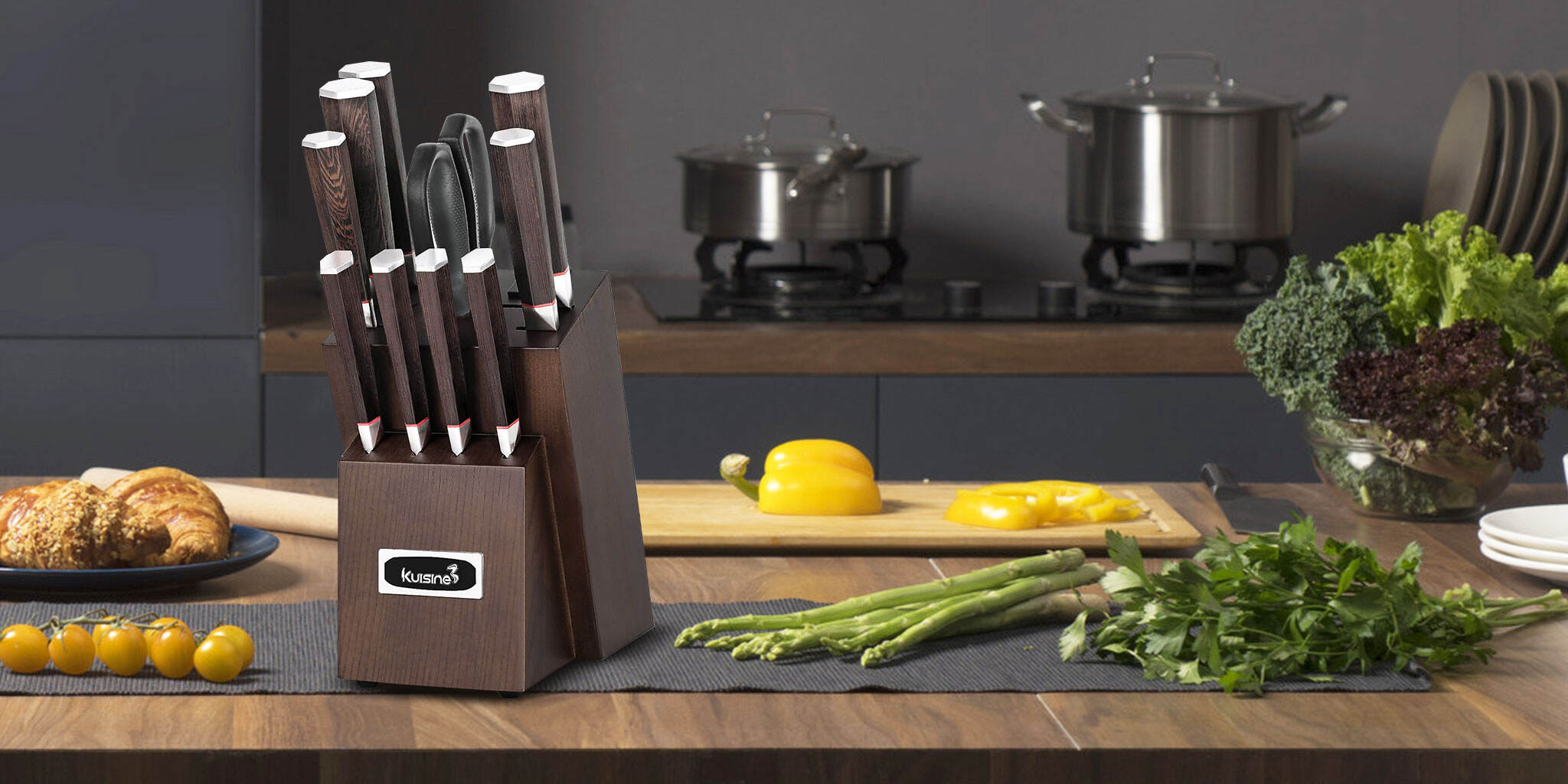 Unmatched Quality and Precision: The KUISINE Custom Kitchen Knife Block Set