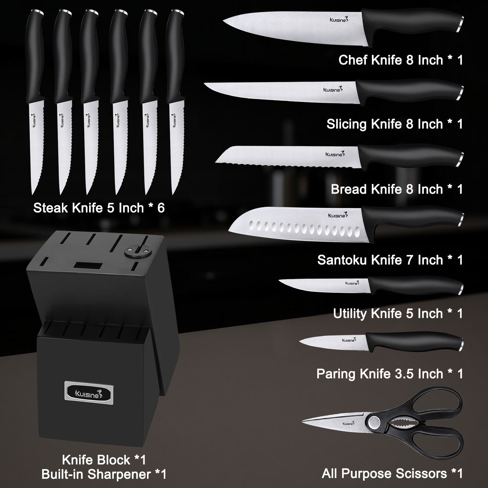 Unmatched Quality and Versatility of Our Black Knife Block Set With Knives
