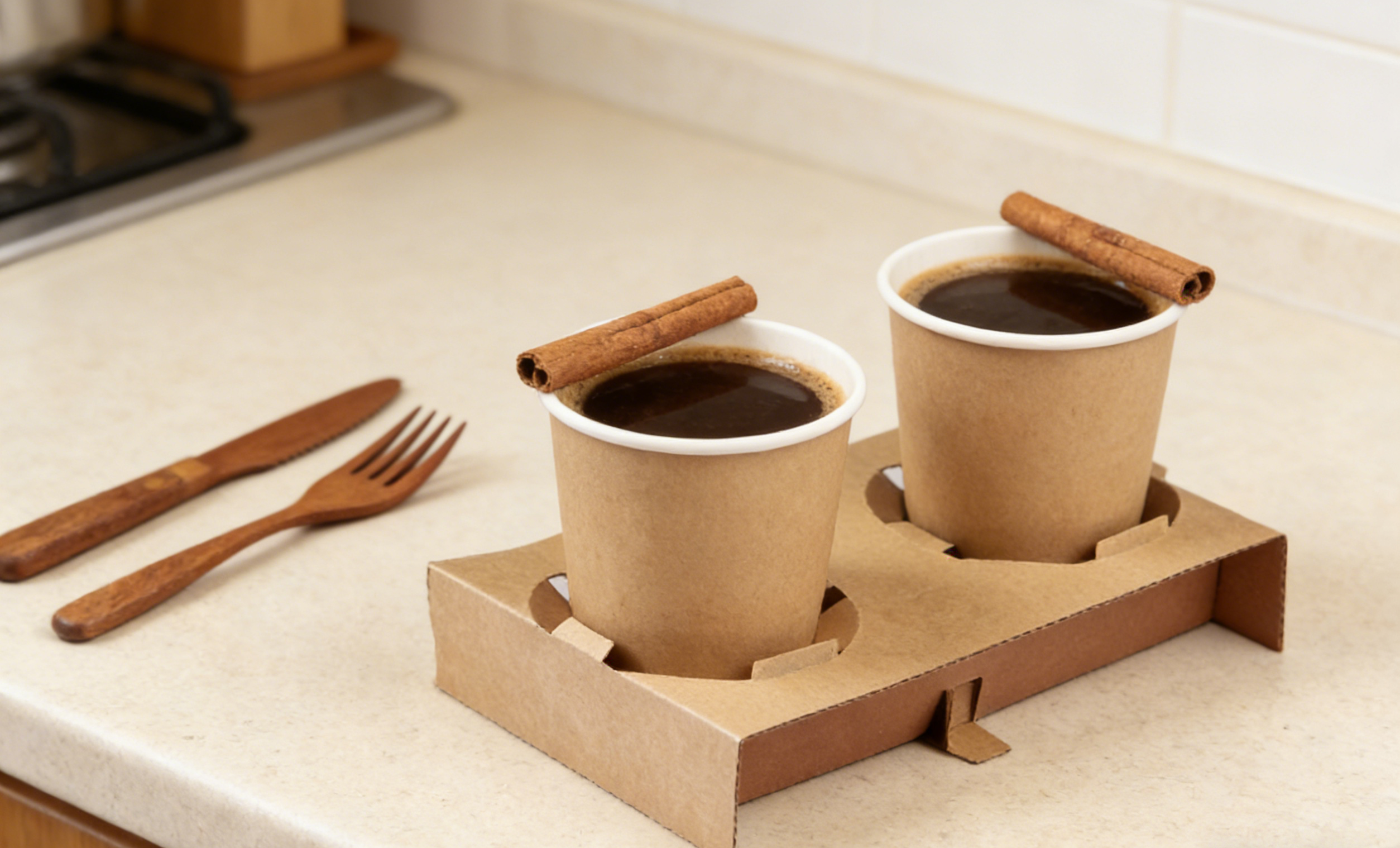 Tearable Coffee Tray for Takeaway Drinks Eco Friendly Paper Cup Carrier ...