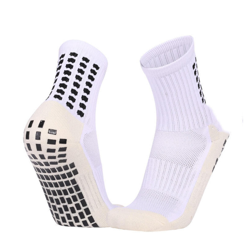 Four Seasons Anti-Bacterial Men's Sports Training Socks Mid-Tube Adhesive Football Socks Non-Slip Towel Bottom Thickened