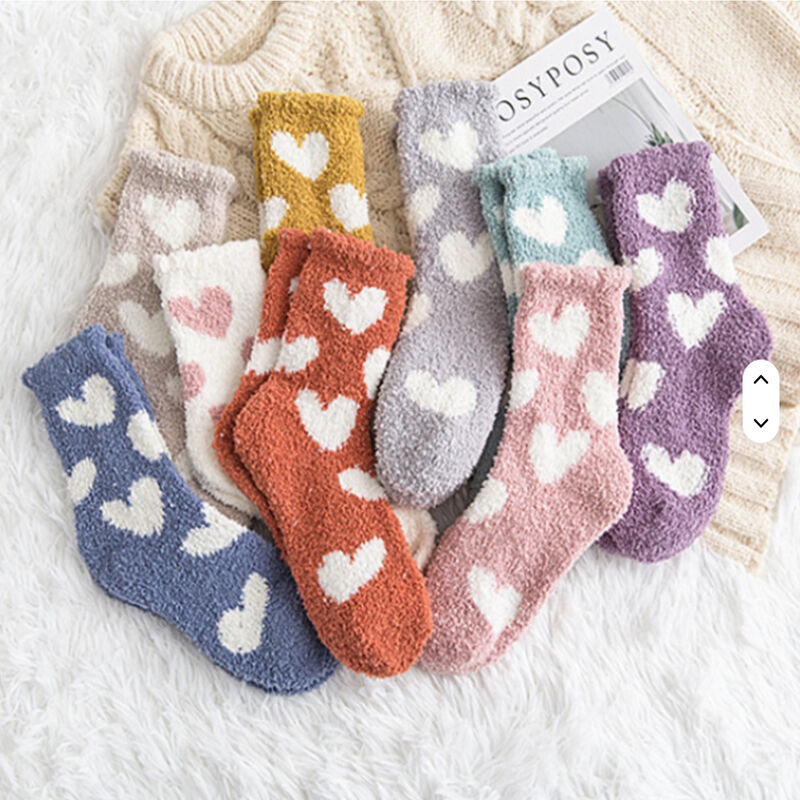 Youki Winter Woman Thick Cozy Warm Socks Coral Velvet Floor Sleeping Socks