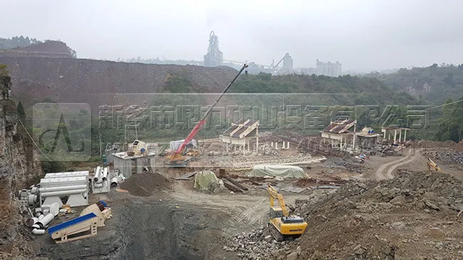 linea di produzione di sabbia e aggregati da 600 t/h a Renshou, Meishan, Sichuan