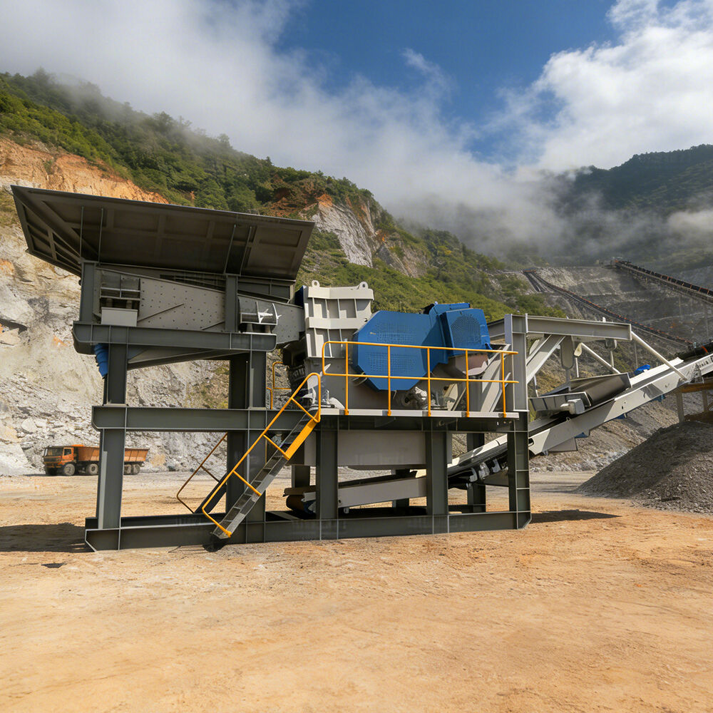 Linea di produzione modulare per frantumatori a ganascia con struttura in acciaio di tipo slitta