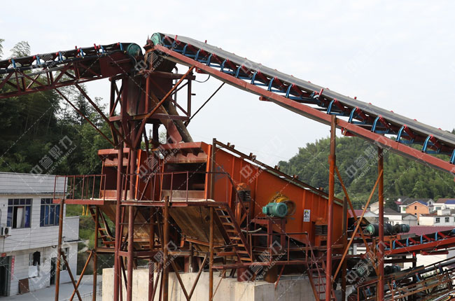 Aggregate production line construction site