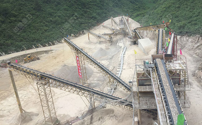 East Timor granite processing production line with an output of 300 tons per hour