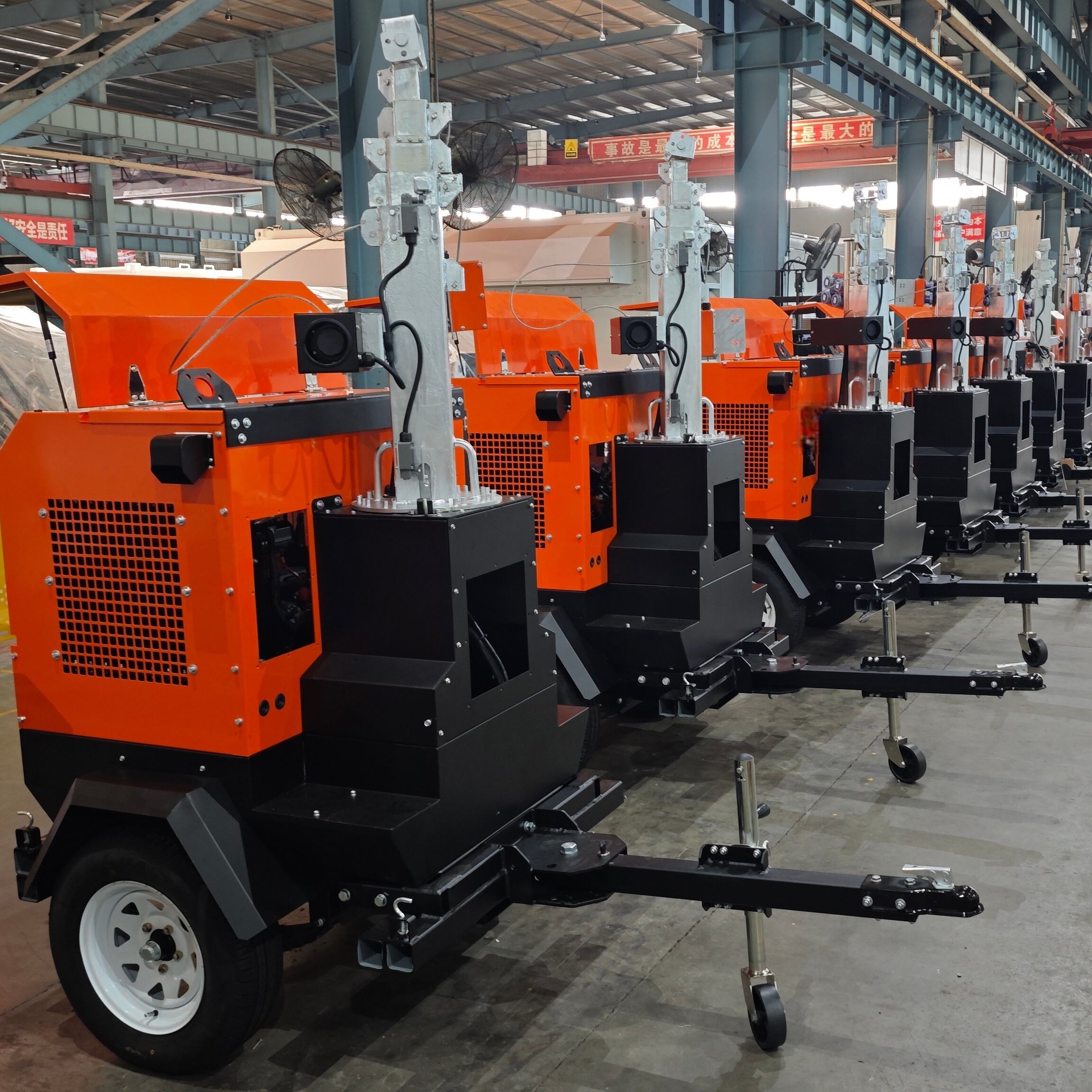 Proper fuel refueling ensures continuous operation of a mobile light tower.
