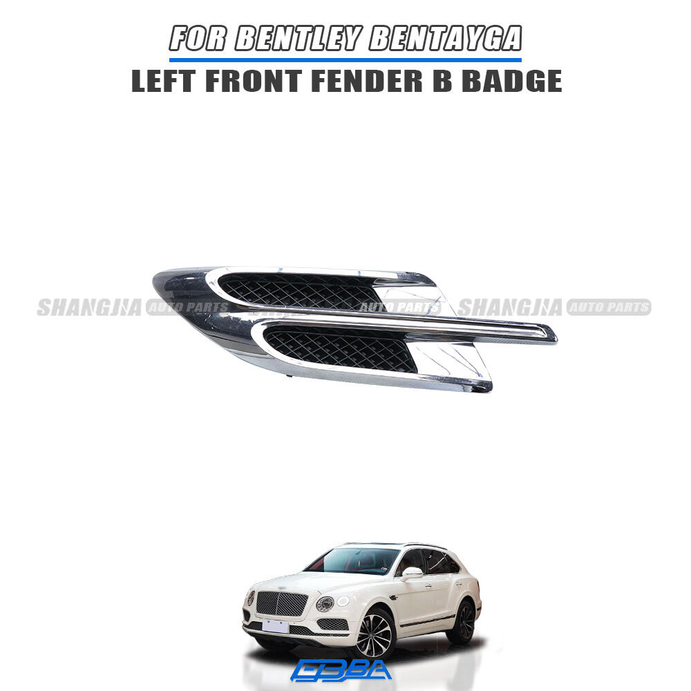 Begagnat original OEM-kromemblem för färdskärm, B-märke vänster för Bentley Bentayga 2020, originalutrustning (OE) 36A821273B